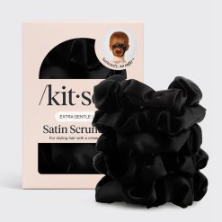 Black Satin Sleep Scrunchies 5pc Set