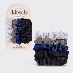 Midnight Satin Petite Scrunchies 5pc Set