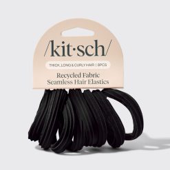 Black Seamless Hair Elastics 8pc Set